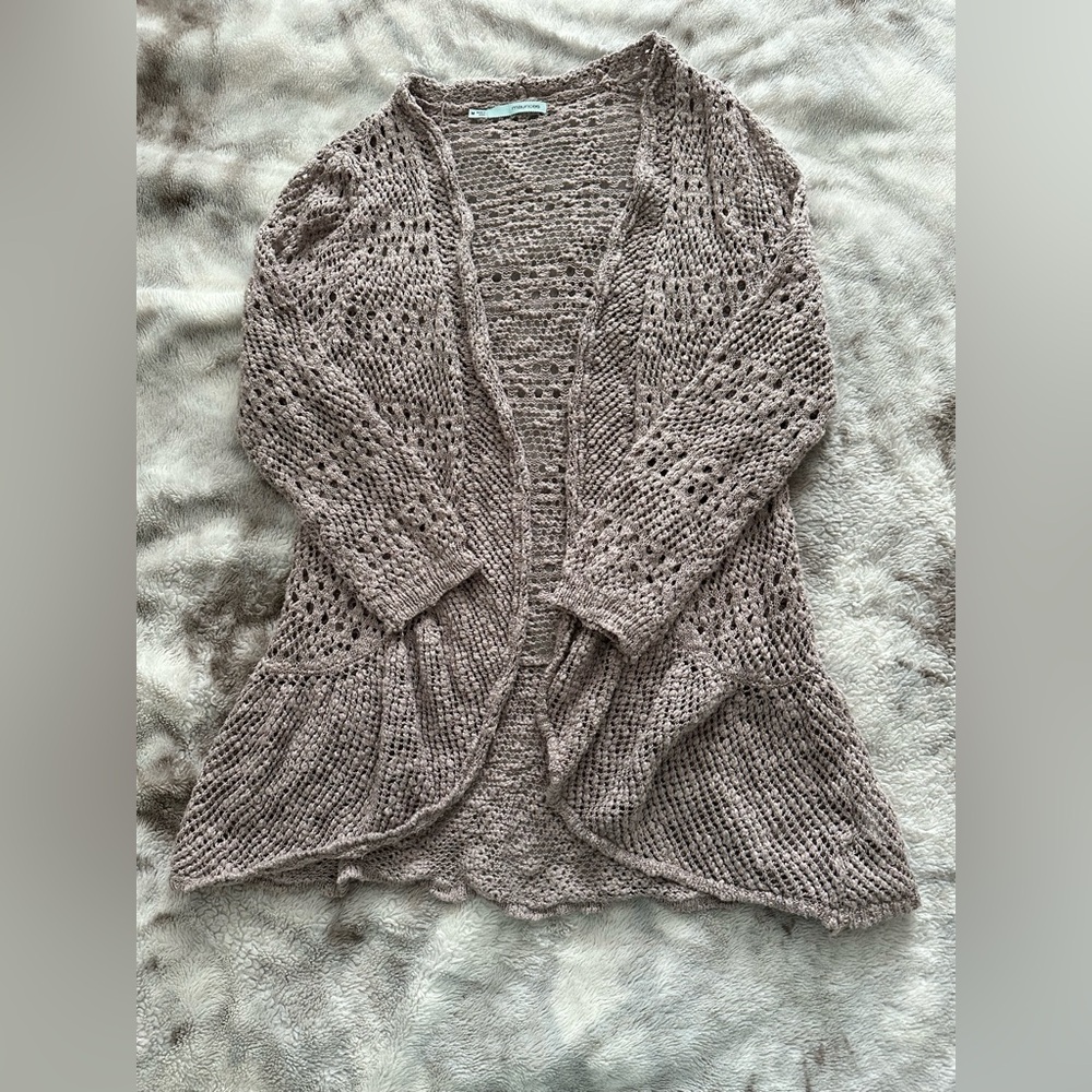 Maurices Gray Cardigan Sweater with Waterfall Front